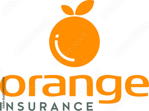 orange fruit logo design and insurance and finance in simple style