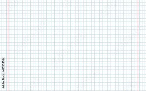 Graph paper. Printable squared grid paper with color horizontal lines. Geometric background for school, textures, notebook, diary. Realistic lined paper blank size reversal A5