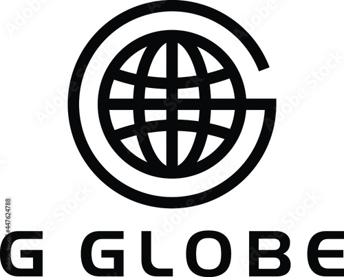 letter G logo design and globe design in simple style