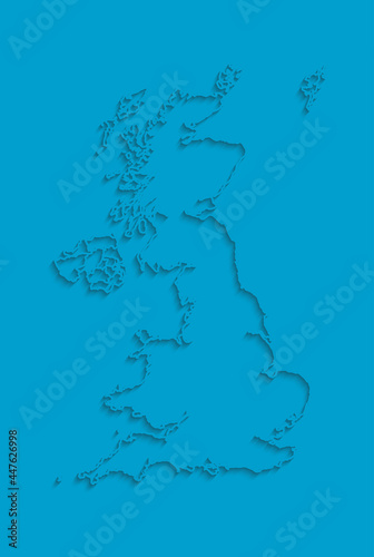 Vector map United Kingdom with creative shadow