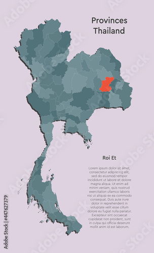 Vector map Thailand and region Roi Et