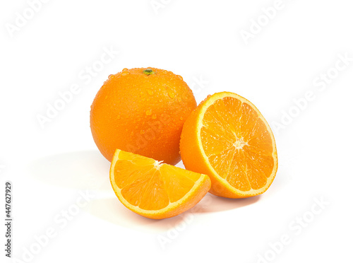 orange cut and slice isolated on white