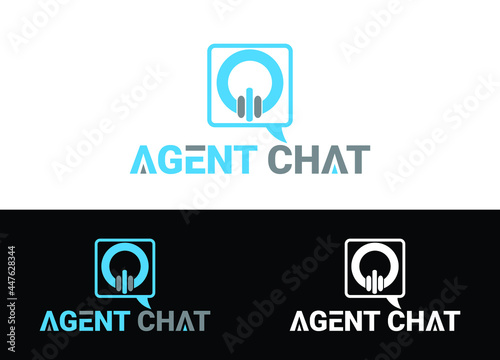 Agent Chat Logo or Icon Design Vector Image Template