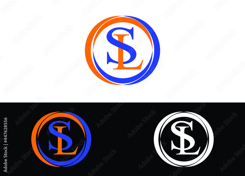 Initial Letter SL Logo or Icon Design Vector Image Template Initial Letter SL Logo or Icon Design Vector Image Template