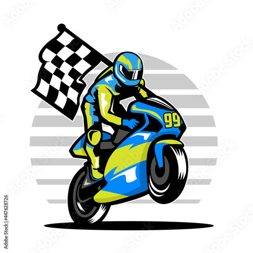 Fototapeta Naklejka Na Ścianę i Meble -  Motorcycle racer illustration