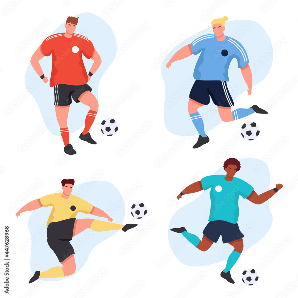 Obraz premium Flat football players collection