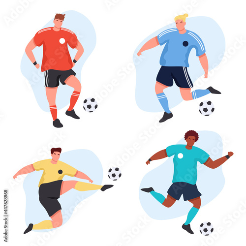 Flat football players collection