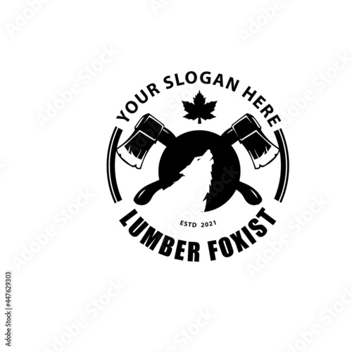 wolf and axe logo designs simple retro service wit cannabis leaf