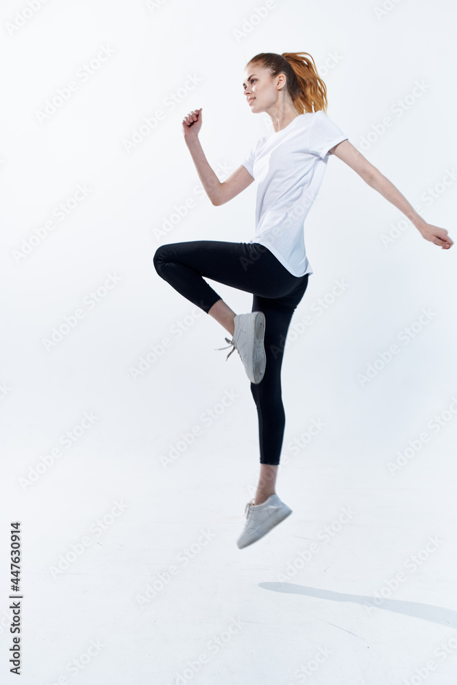 woman in sports uniform caps workout cardio exercise