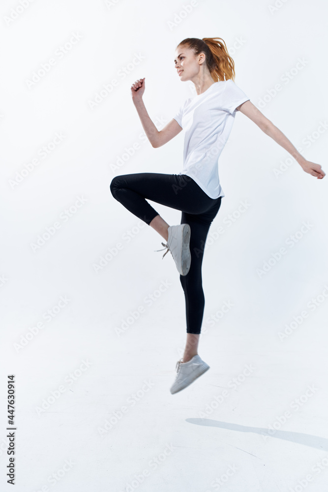 woman in sports uniform caps workout cardio exercise woman in sports uniform caps workout cardio exercise