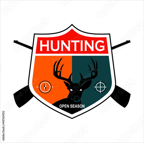 hunting season logo design that can be customized with the club name according to your needs
