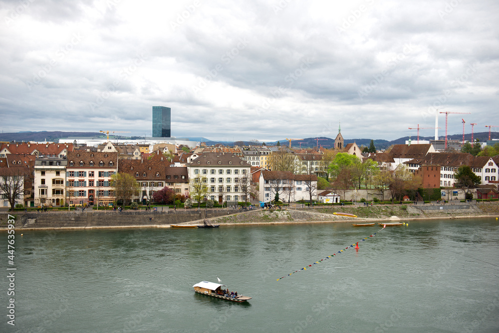 Riverside of Rhine in Basel, Switzerland