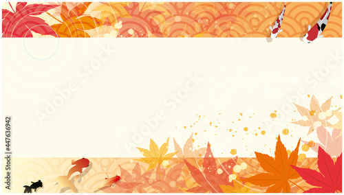 秋　和風　紅葉　背景
