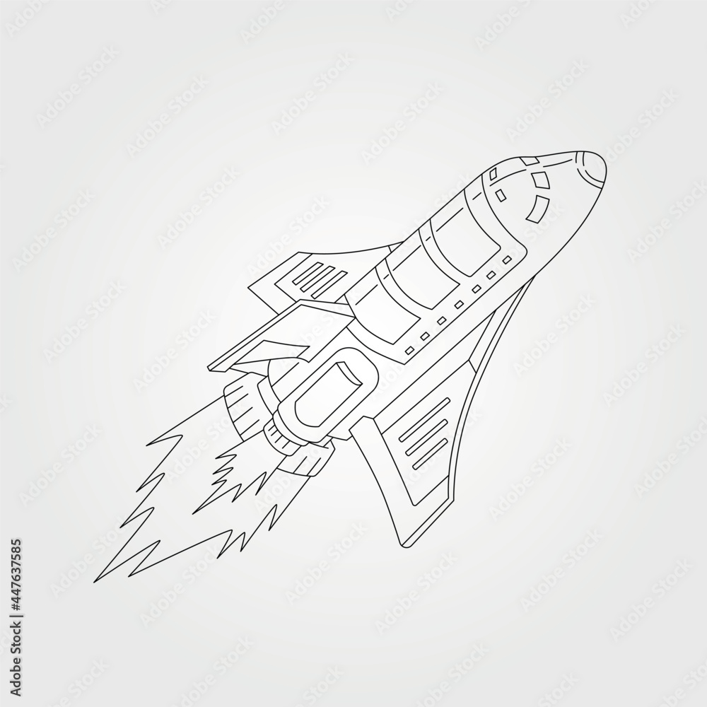 space shuttle takes off astronomical astronaut  Stock Illustration  44606224  PIXTA