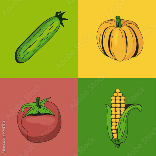 Healthy and organic vegetables symbol collection © Jemastock