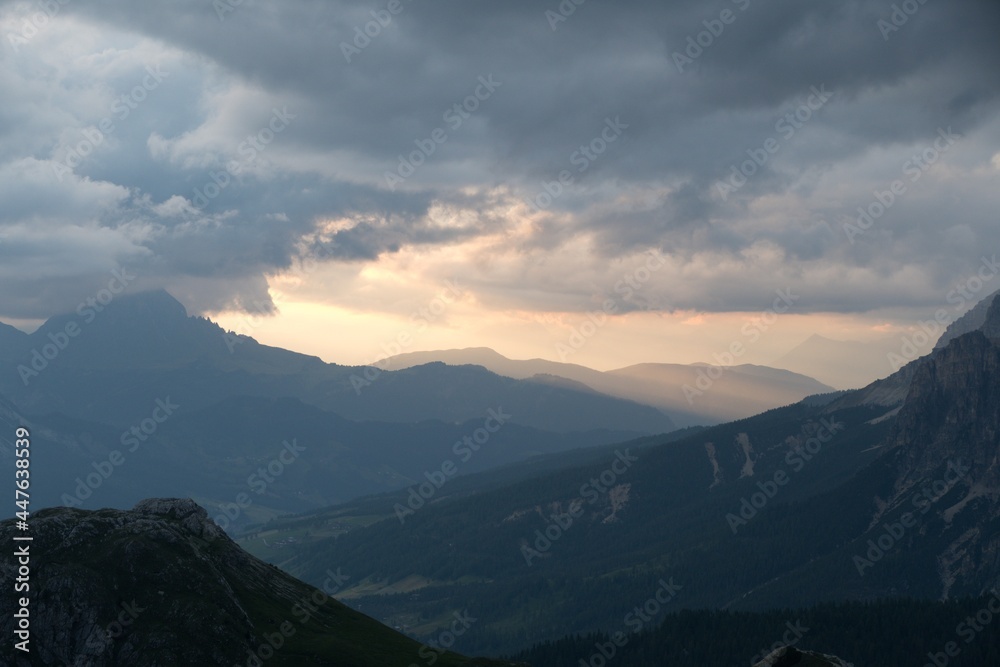 beautiful landscape view in dolomites in italy