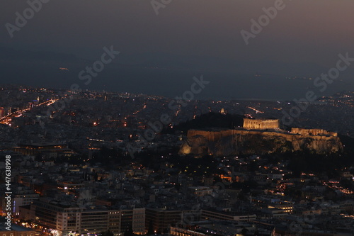 Athens and the acropolis by night