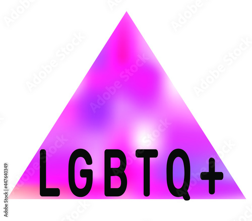 Pink triangle. Symbol for LGBTQ Lesbian Gay Bisexual and Transgender. Vector design. Illustration  for print, t-shirt, invitations,wallpapers, web. 
