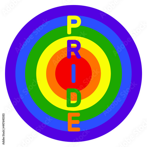 Rainbow target. Symbol for LGBT Lesbian Gay Bisexual and Transgender. Vector design. Illustration  for print, t-shirt, invitations,wallpapers, web. 