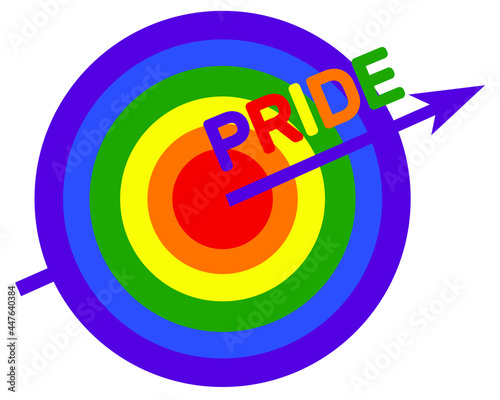 Rainbow target. Symbol for LGBT Lesbian Gay Bisexual and Transgender. Vector design. Illustration  for print, t-shirt, invitations,wallpapers, web. 
