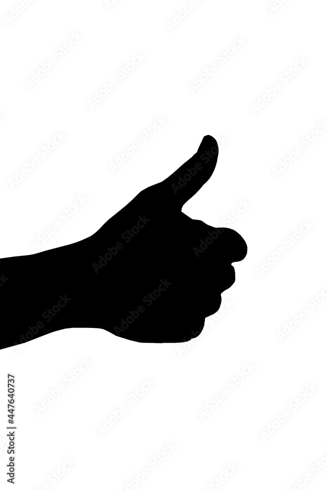Hand showing thumb up gesture.