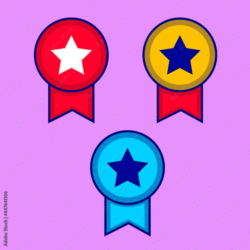 Winner award medal. First place leadership achievement or sport game challenge. Leader winner bonus illustration. Winner award medal. First place leadership achievement or sport game challenge. Leader winner bonus illustration.