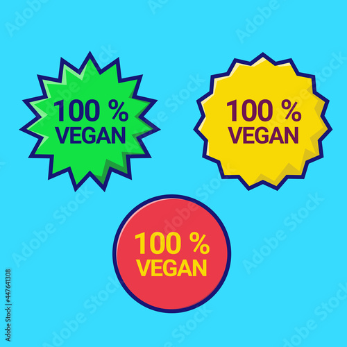 Vegan icon set. Bio, Ecology, Organic logos and icon, label, tag on blue background.