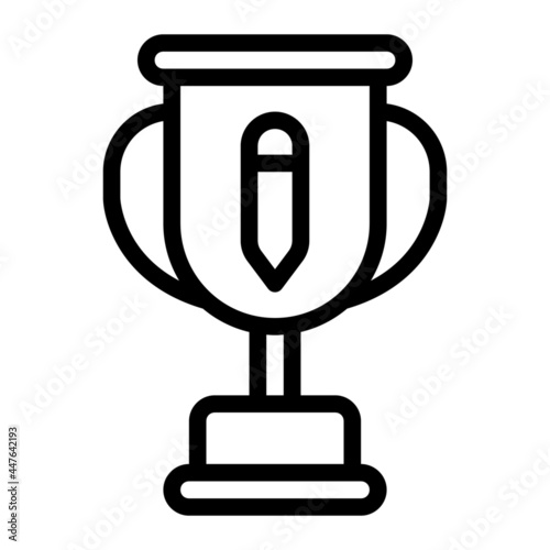 Trophy icon with outline style and pixel perfect base. Suitable for website design, logo, app and UI. Based on the size of the icon in general, so it can be reduced.