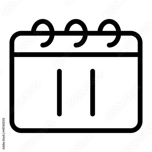 Calendar icon with outline style and pixel perfect base. Suitable for website design, logo, app and UI. Based on the size of the icon in general, so it can be reduced.