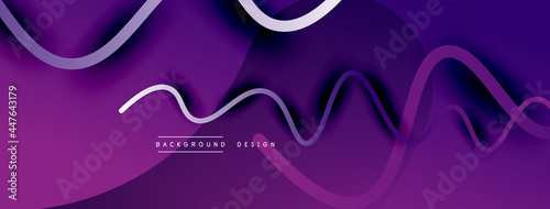 Abstract gradient background with wave line with shadow effect. Geometric composition. 3D shadow effects and fluid gradients