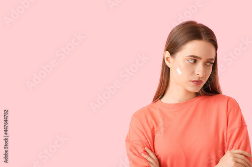 Young woman with applied me...