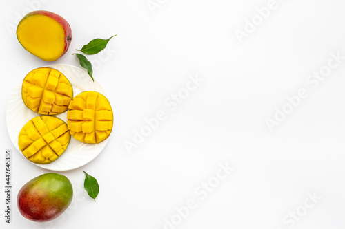 Mango layout - tropical fruits abstract background