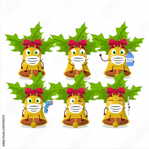 A picture of jingle christmas bells cartoon design style keep staying healthy during a pandemic