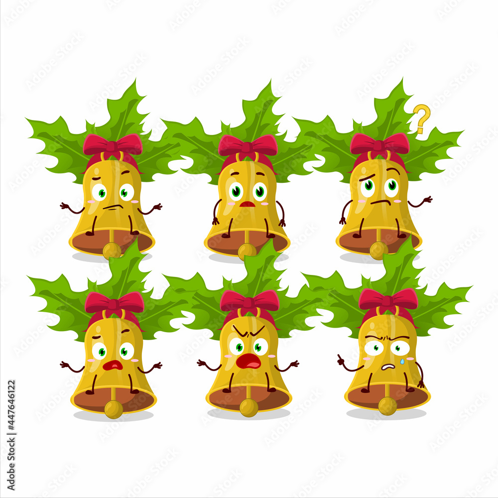 Obraz premium Cartoon character of jingle christmas bells with what expression