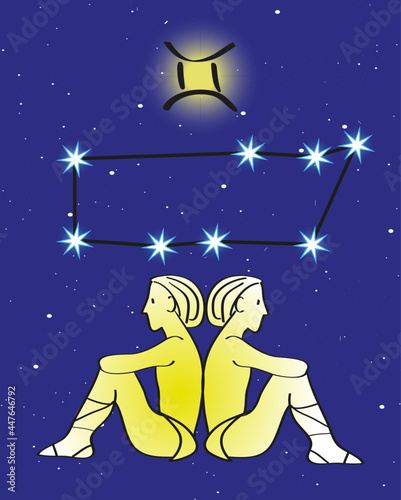 Gemini zodiac sing celestial stars constellation
