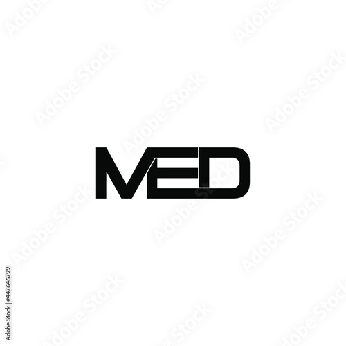 med initial letter monogram logo design