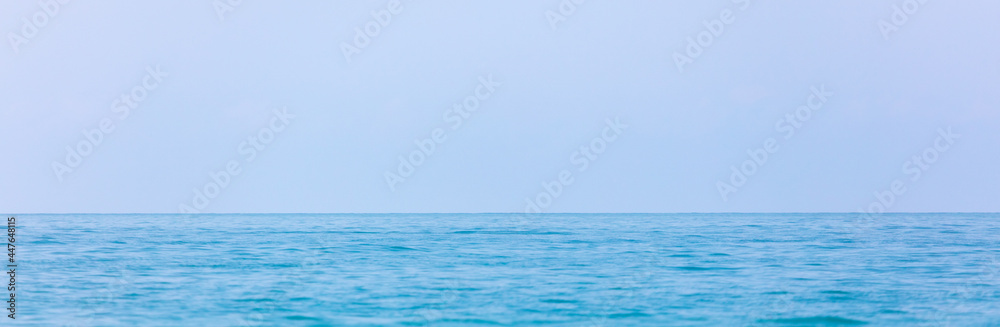 Blue water on the horizon of the sea.