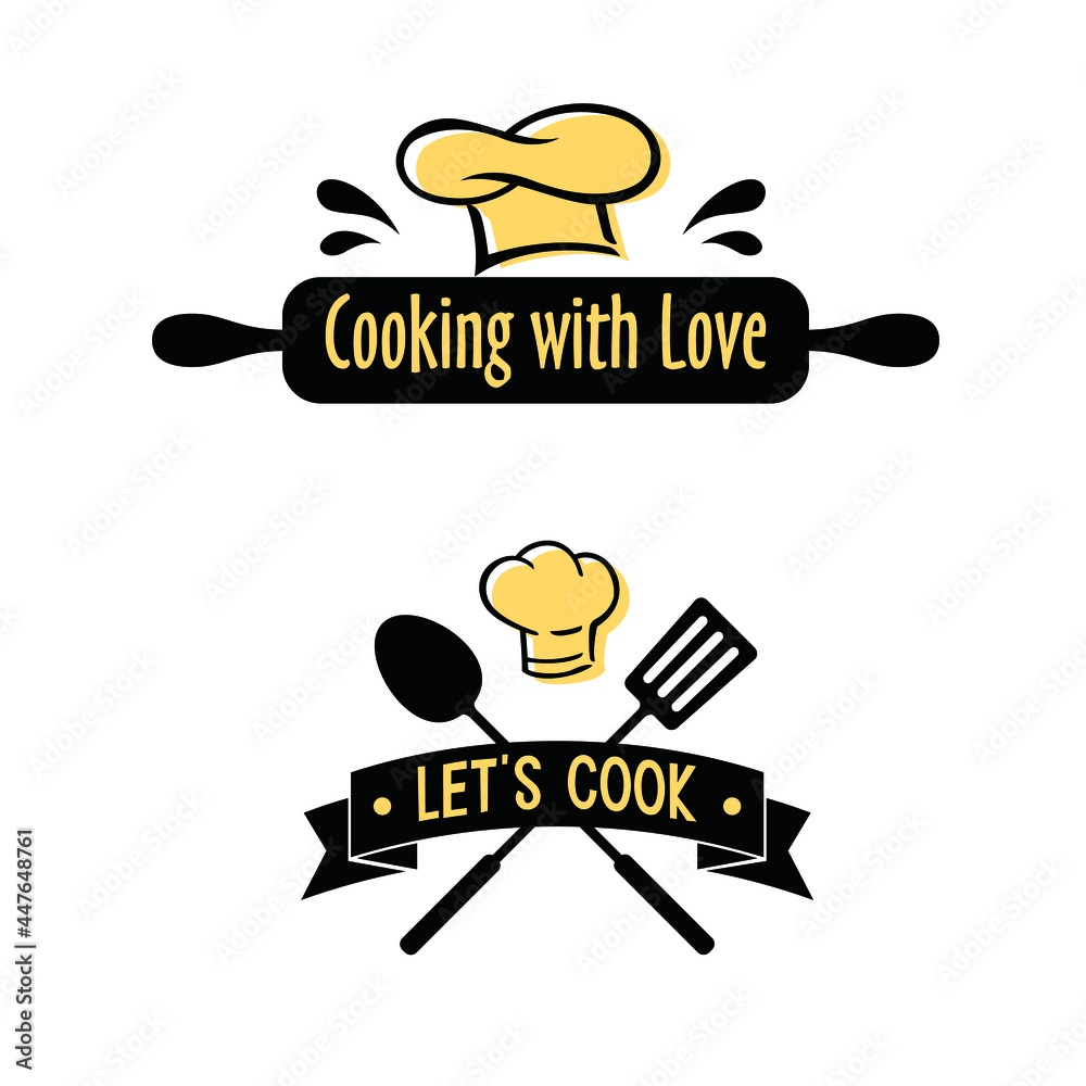 illustration of cooking logo design. cooking tool logo