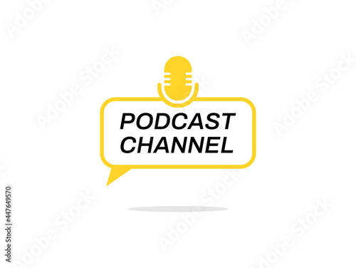 Podcast channel logo isolated on white background