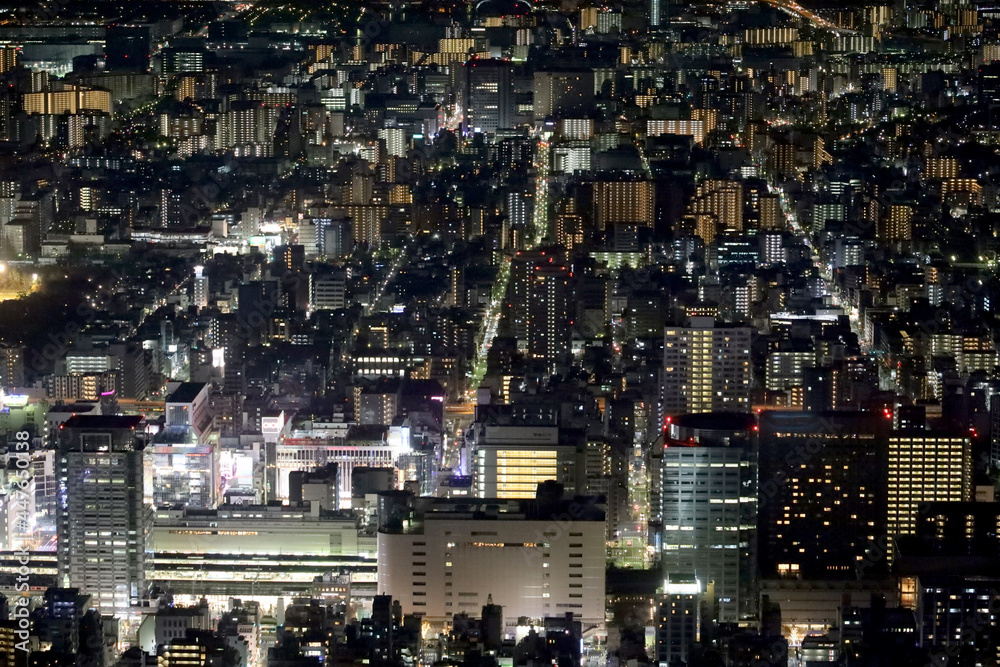 Naklejka premium Beautiful light at night in tokyo, Japan.