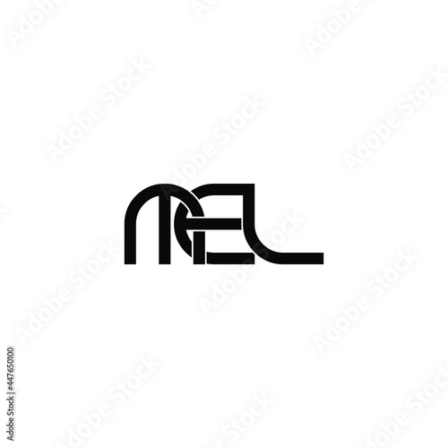 mel initial letter monogram logo design