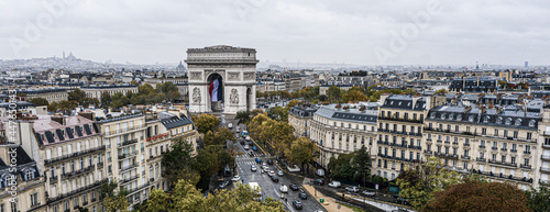 Aerial view of Arc de Triomphe, Paris