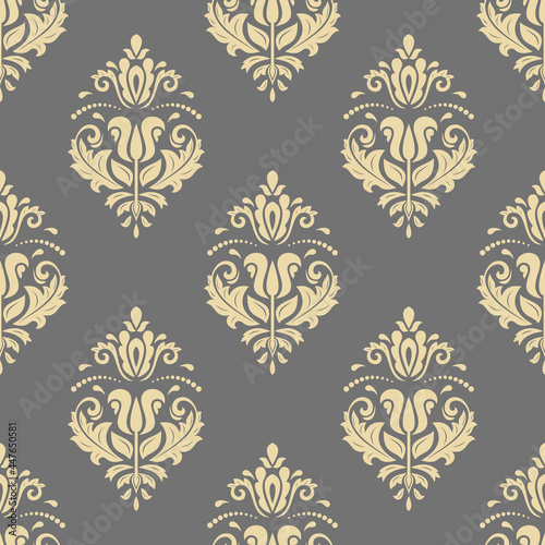 Orient vector classic pattern. Seamless abstract background with golden elements. Orient background. Ornament for wallpapers and packaging