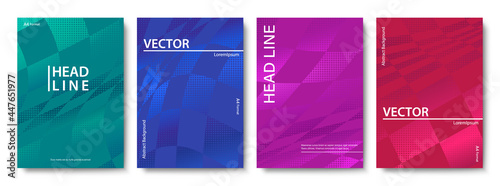 Set of Colorful Geometric Backgrounds. Vector Cover Design Templates. 