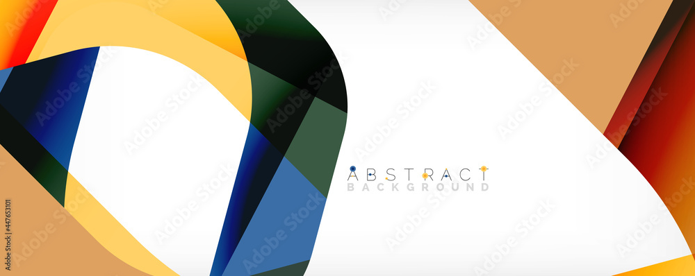 Minimal abstract background - color overlapping shapes on white with shadow lines. Vector Illustration For Wallpaper, Banner, Background, Landing Page Minimal abstract background - color overlapping shapes on white with shadow lines. Vector Illustration For Wallpaper, Banner, Background, Landing Page