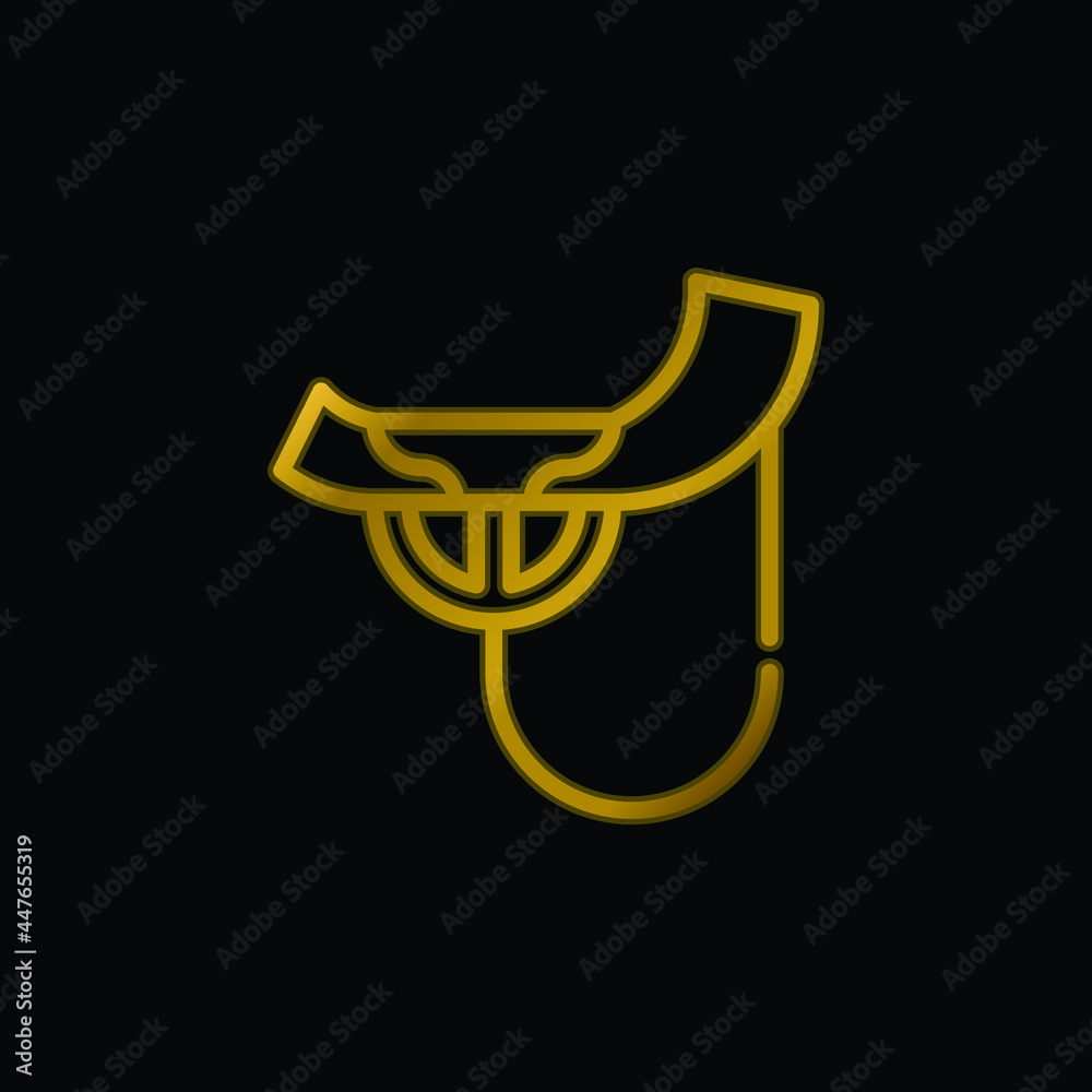 Alboka gold plated metalic icon or logo vector Alboka gold plated metalic icon or logo vector