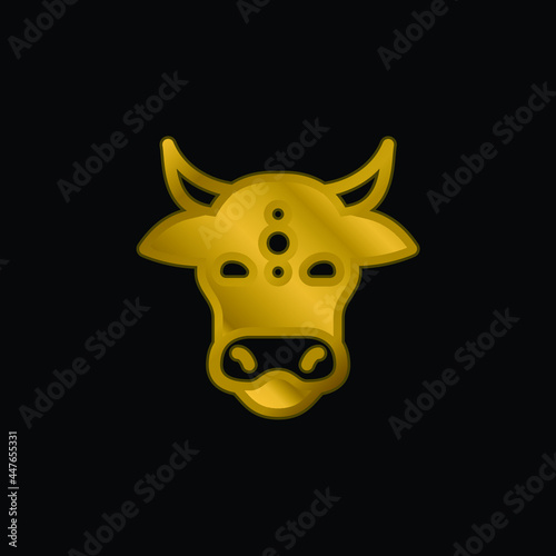 Animal gold plated metalic icon or logo vector