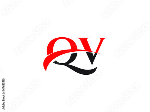 QV Letter Initial Logo Design Template
