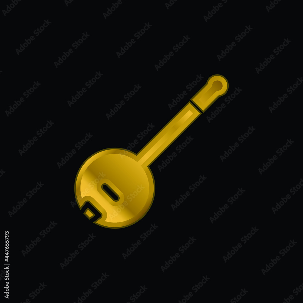 Banjo gold plated metalic icon or logo vector Banjo gold plated metalic icon or logo vector