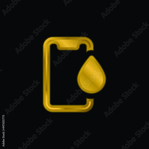 Application gold plated metalic icon or logo vector